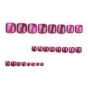 Purple Glitter Acrylic Toenails - Press On, Shiny, False, 24pcs for Women & Girls