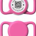 QR Code Airtag Holder, Scan QR Code Send Location Alert Email, Waterproof Full Body Protection Anti-Lost Air Tag Case, Airtag Accessories for Dog, Cats, Collar, Backpack (Rose, Regular)