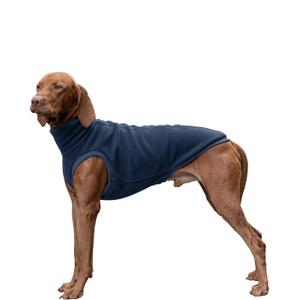 Haloumoning Fleece Dog Sweater Turtleneck Pullover Sweatshirt Pet Winter Warm Clothes (Medium, Navy Blue)