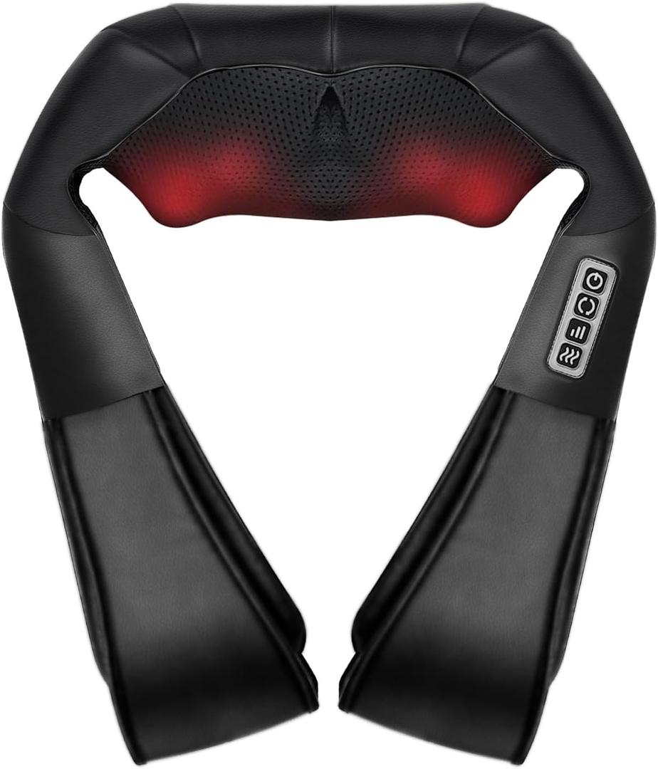 Shiatsu Back and Neck Massager with Heat, Back Massager for Pain Relief deep Tissue Electric 3D Kneading Massage Pillow for Shoulder Leg Body Muscle, Best Gifts for Women Men