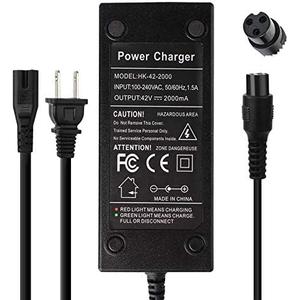 HMB 42V 2A Scooter Power Adapter Fast Charger 3-Prong Inline Connector for Pocket Mod, Sports Mod, and Dirt Quad Scooter Lithium Battery Charger 