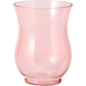 Pink Glass Vase, Modern Large Glass Vase for Flower, Round Vases, Unique Flower Vases for Living Room, Bedroom, Office, Wedding, Dining Table, 8 Inches