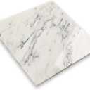 Diflart Natural Marble Stone Cutting Board for Kitchen, 16x16 Inch, Ink White, Marble Slab Pastry Board Large with Non-Slip Feet for Baking, Cheese, CharcuterieChocolate, Pack of 1 Piece
