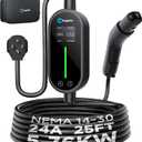 Ecogenix Level 2 Tesla Home Charger, 24A/240v Dryer Outlet Portable Mobile Charging Cable for Model 3/Y/S/X, Adjustable Amps, Apartment-Friendly, 25ft Tesla Universal Connector with NEMA 14-30 Plug
