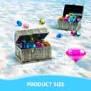 Sloosh Diving Gems Pool Toys, 16 Big Colorful Diamond with Pirate Treasure Chest,Swim Dive Toy for Kids Underwater Gemstone Swimming Training Gift Water Pool Games(Gold)