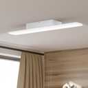 JS NOVA JUNS Modern LED Ceiling Light Fixture Close to Ceiling Light 23.6’’ White Ceiling Hanging Light for Kitchen Island Dining Room Table, Bedroom, Living Room