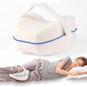 Knee Pillow for Side Sleepers for Back Pain,Leg Pillow for Side Sleepers, Memory Foam Cushion Knee Support Pillows,Pain Relief, Pregnancy Travel Pillow with Extra Washable Cover (One Size, White & Velcro Straps)