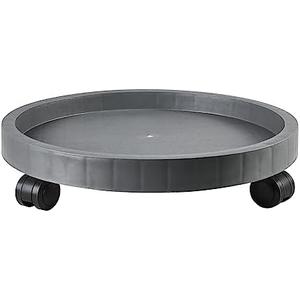 NAZKAEN 11 Inch Planter Caddies Rolling Saucer Caddy with Wheels, Heavy Duty Wheeled Stand for Potted Plant, Round Coaster Roller Base Tray with Casters, Flower Pot Dolly Holder for Indoor Outdoor, Gray