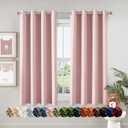 MIULEE Blackout Curtains for Bedroom Living Room 2 Panels, Thermal Insulated Room Darkening Drapes Grommet Noise Reducing Light Blocking Window Treatments 63 Inches Long 50x63 Inch Baby Pink