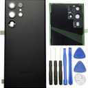 ubrokeifixit Galaxy S22 Ultra 5G Rear Panel Back Glass Door Cover Replacement for Samsung Galaxy S22 Ultra 5G 6.8" 2022" SM-S908(NOT for S22 6.1",NOT for S22+ 6.6") (S22 Ultra/Black-Gray)