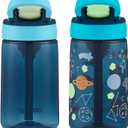 Contigo Kids Water Bottle with Redesigned AUTOSPOUT Straw 14oz. 2 Pack Blueberry and Blue Raspberry & Blueberry and Blue Raspberry with Cosmos
