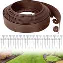 Garden Edging,100 Foot Lawn Edging Kit with 90 PCS Metal Spikes,2 Inch Tall Landscape Edging Roll for Garden, Lawn, Flower Beds, Grass, Yard (Brown)