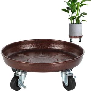 11 Inch Plant Caddy with Wheels Heavy Duty, 260 lbs Capacity, 4 Swivel Casters (2 Locking), Steel Rolling Plant Stand, High-Strength Rust-Proof Steel