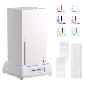Cooling Fan for Xbox Series X Mviioe Xbox Series X Cooling Stand with LED Indicator, Extra Big Turbo Fan, USB 2.0 Ports, Dust Cover Filters (Only Compatible with Xbox Series x) (White)