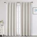 Natural Curtains for Bedroom Living Room 84 Inches Long 2 Panels Set, Soft Solid Light Filtering Thermal Insulated Curtains, Modern Rod Pocket Privacy Drape, Natural, Each 40" Wx84 L