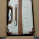 Kono 24 Inch Luggage Suitcase with Spinner Wheels TSA Lock Lightweight PC+ABS Hardside Medium Checked Luggage Durable Rolling Suitcase Cream White