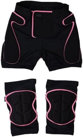 LUMINFLY Women's 3-Piece Winter Ski & Snowboard Protective Set, Padded Shorts & Knee Guards with 3D Technology Size S
