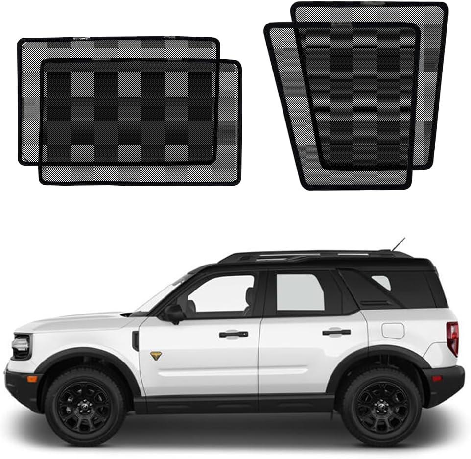 BWEN Car Window Shades Fit for Ford Bronco Sport 2021-2025 2026, Magnetic Sunshades for Car Windows, Sun Protection Breathable Camping Window Covers, Privacy Protect for Family,Pets
