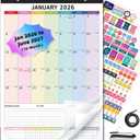 Ospelelf Wall Calendar 2026-2027 Magnetic Calendar for Refrigerator, 12'' x 17'' Desk Calendar 18 Month, Use Jan 2026 - June 2027, Multicolor