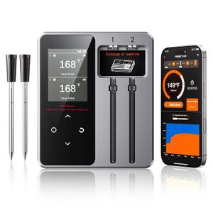 Wireless Bluetooth Meat Thermometer - 2 Probes & App Control, Valentines Day Birthday Gifts for Men Him, Smart Digital Thermometer for Cooking, Oven, Smoker, BBQ, Grill