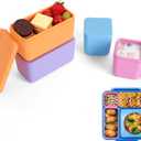 4 Pack Silicone Lunch Containers Compatible with OmieBox, Leak-Proof Bento box Accessories, Silicone Dips Containers with Lids, Fit for Most Lunch Boxes