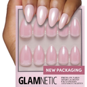 Glamnetic Press On Nails - First Kiss | Short Almond Neutral Pink Nails with a Glaze Finish | 15 Sizes - 30 Nail Kit with Glue