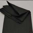 Waffle Weave Half Window Tier Curtains: 36 Inch Short Length for Small Window in Kitchen & Bathroom, Waterproof and Washable - Black, W36 inch x L36 inch for Each Panel, Set of 2