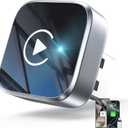 2-in-1 Wireless CarPlay Adapter Support Apple CarPlay & Android Auto, Mini Bluetooth USB A & USB C Dongle Convert Wired to Wireless Compatible with iPhone & Android