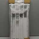 Malier Dog Gate with a Small Door, Extra Wide All Metal Short Dog Gate Pet Gate for Stairs, 10'' Tall Pressure Mount Easy Step Over Puppy Gate Low Gate for Doorways (White)