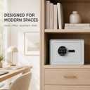 Home Safe with Digital Keypad Safe box, Anti-Pry Design, Alarm, White, 9.84D x 13.78W x 9.84H