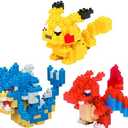 1 Pcs Nanoblock Bundle - Gyarados, Charizard and Pikachu - Adjustable Pokemon Characters (Japan Import)