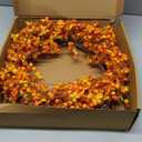 Artificial Fall Wreath 20 Inch Fall Wreaths for Front Door Orange Berry Wreath for Autumn Thanksgiving Day Harvest Festival Porch Farmhouse Wall (Multicolor-1)