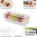 Ice Chilled Condiment Caddy, Stackable Chilled Condiment Containers, Serving Platters with Lid and 5 Removable Compartments, Set of 5 Serving Spoons & 2 Clips (1pack)