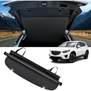 AUXKO Retractable Cargo Cover for Mazda CX-5 2025-2017, Trunk Cargo Cover Luggage Security Shade Cover for 2025 2024 2023 Mazda CX5 Shielding Shade Anti-Peeping Luggage Privacy Screen, Carbon Fiber