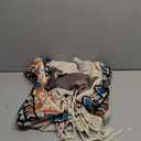 Women's Graphic Fringe Shawl Tassel Ponchos Cape Boho Oversized Western Cardigan Sweater (Beige) One Size