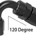 AN10 120 Degree Hose End Fitting Elbow Bend Swivel Connector for Braided Nylon Aluminum Black 2PCS