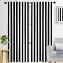 zokyer Black and White Window Curtain Long Striped Simple Trendy Farmhouse Art Modern Retro Rustic Gothic Neutral Men Boys Teen 42" W x 84" L for Bedroom Living Room 2 Panels Rod Pocket Drapes