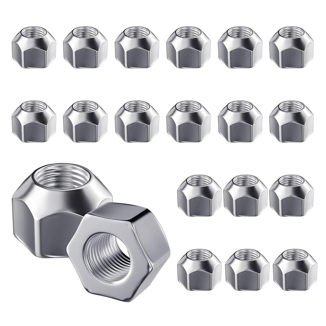 20 PCS 1/2-20 Inch Lug Nuts, 509 Trailer Lug Nuts Open End Acorn Lugs, Zinc Plated Wheel Tire Lugs Replacement for 1/2" Wheel Lug Studs Dexter EZ Lube Trailer Camper RV Truck