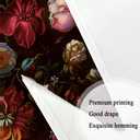 2 x Drgilau Floral Shower Curtain, Black Boho Flower Shower Curtains Vintage Floral Bath Curtain Set Decor, Pink Plant Flower Bathroom Curtains with Hooks for Bathroom Decor 70X90 Inch