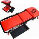 40" Mechanics Creeper Z fold with Side Tool Tray, 3 in 1 Low Profile,7pc-2.5" (360) Swivel castors, Heavy Duty 450lb Laying Capacity 300lbs Seated, Home and Garage,