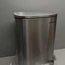 SONGMICS 13 Gallon (50 L) Trash Can, Stainless Steel Kitchen Garbage Can, Recycling or Waste Bin, Soft Close, Step-On Pedal, Removable Inner Bucket, Silver ULTB050E01