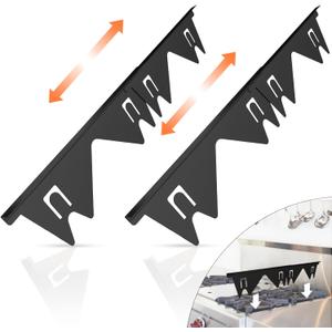 Stainless Steel Stove Gap Covers (2PCS), Stove Gap Filler for Kitchen Oven Counter Side Gap, Range Trim Kit, Easy Clean and Heat Resistant, Adjustable Length 13.8" to 27.5" 1