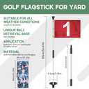 Golf Flagstick, Practice Putting Green Flag Stick for Yard, Pole Pin Flagpole Portable Mini Golf Flag Sticks 2 Section Design for Backyard 3Pcs & 1Pc