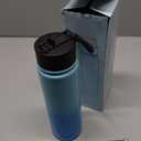 OSAGIE Insulated Stainless Steel Water Bottle, Double-walled Cold/ Hot Water Bottle with Brush & Straw Lid for Sports, Travel, Hiking, Biking (Blue, 24 Ounces)