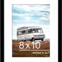 PEALSN 8x10 Picture Frame, Display Pictures 5 x 7 with Mat or 8 x 10 Without Mat for Wall Mounting Display, Photo Frames, Black