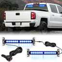 Nilight 24LED Emergency Strobe Traffic Advisor Light Bar 2 in 1 Blue Dash Warning Safety Flashing Lights Front/Rear Windshield Construction Lights for Trucks Cars Plow Police Firefighter Vehicles