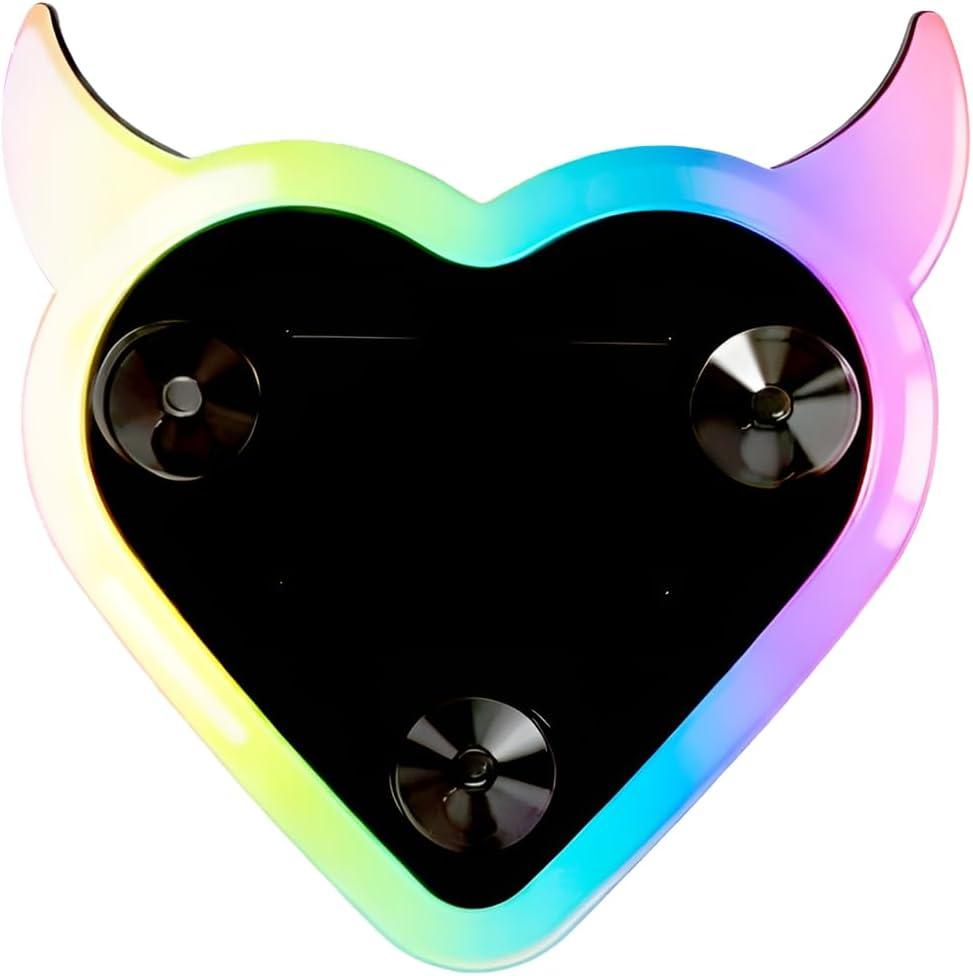 Solar Powered Car LED Ambient Light - Heart Shaped LED Neon Light for Rear & Side Windows, 6 Colors, Romantic Gift for Valentine's Day, Anniversary, Date Night