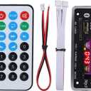 DC 5V/12V Bluetooth 5.0 Audio Decoder Board Audio Module USB AUX SD FM Radio Lossless MP3/ WMA/WAV/FLAC/APE Decoder Board Module, Colors Screen Display (Black)