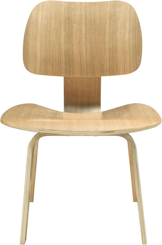 Modway Fathom Mid-Century Modern Molded Plywood Kitchen and Dining Room Chair in Natural,  Product Dimensions 22"D x 25"W x 32.5"H
