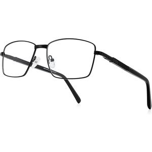 RB.Pilot Rectangle Reading Glasses for Men Blue Light Blocking Computer Readers Spring Hinge Metal Frame Acetate Legs (Gold)
